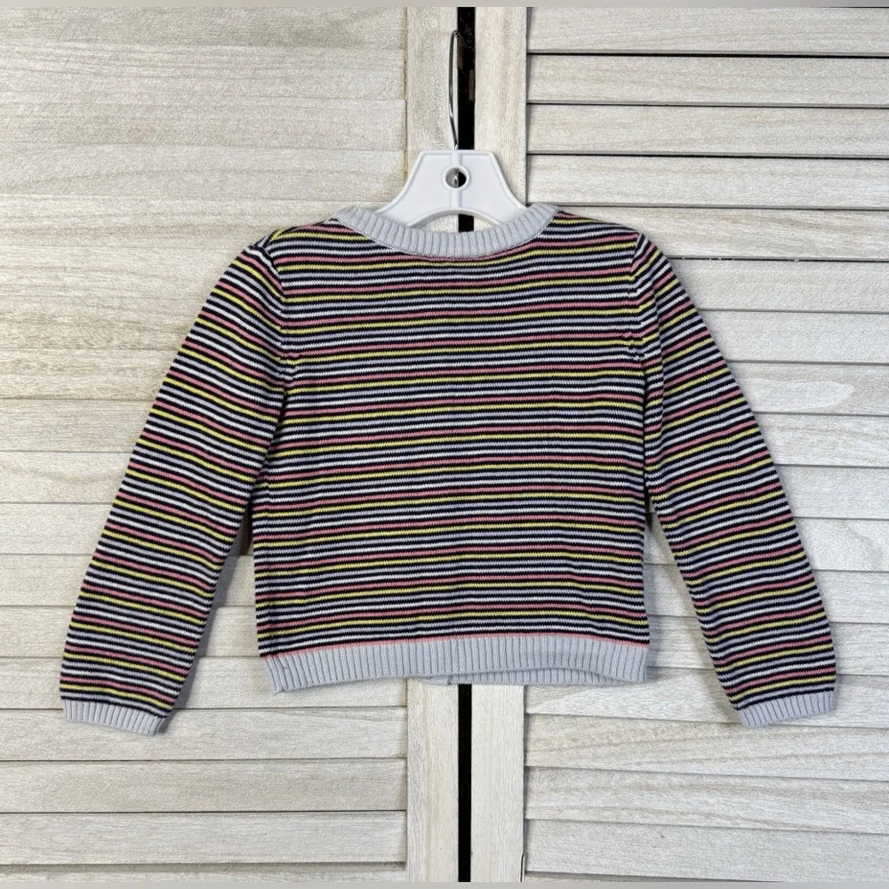 Gymboree Girls Rainbow Striped Cotton Cardigan Sweater Button Front Size 3T